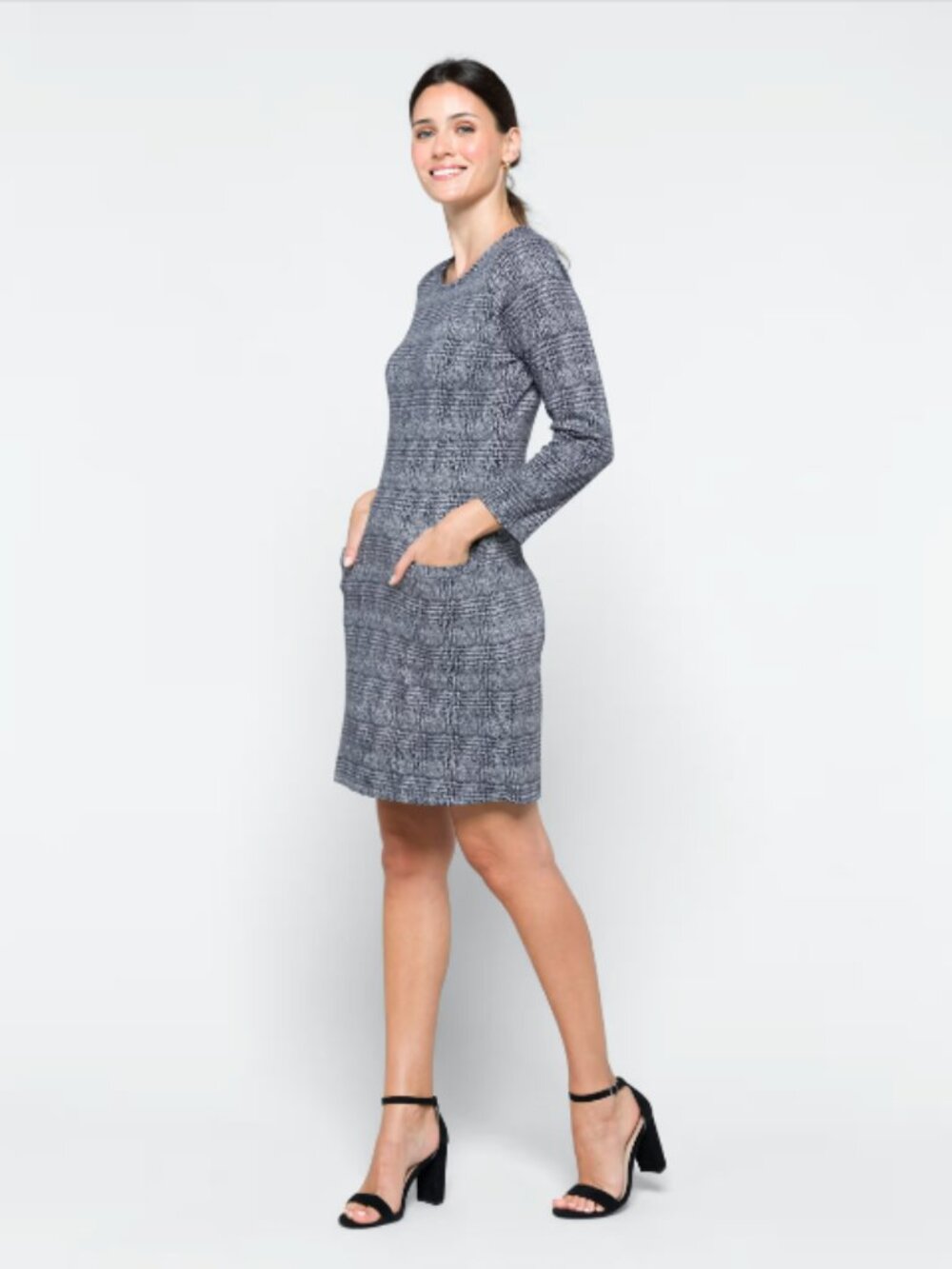 41 Hawthorn Aniya Jacquard Knit Dress Navy Small NWT